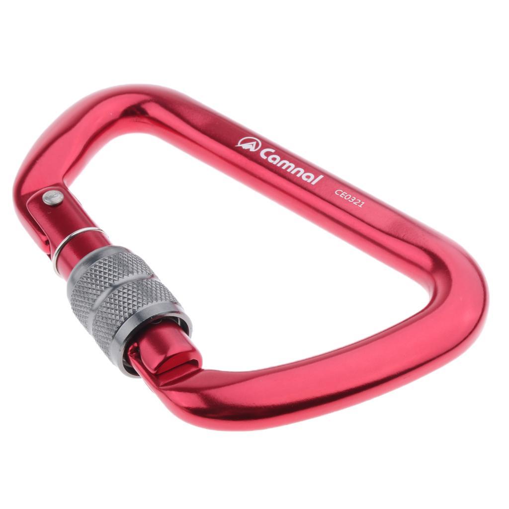 5 Pieces 28KN Aluminum Screwgate D Type Climbing Carabiner