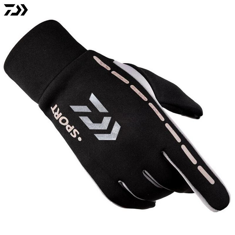 DAIWA Ngoài Trời Mùa Đông Găng Tay Câu Cá Chống Gió Thể Thao Cắm Trại Đi Bộ Đường Dài Full Ngón Tay Chống Trơn Trượt Giữ Ấm Găng Tay Câu Cá Nam
