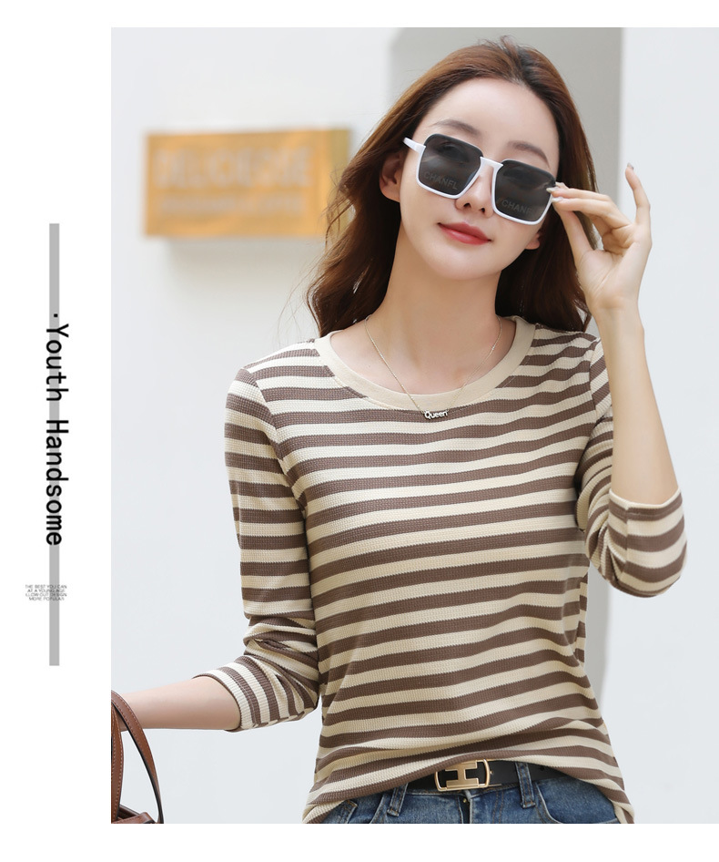 Áo Thun Dài Tay Sọc Ngang Cho Nữ Xuân Thu SM96 - Hàng Quảng Châu Cao Cấp