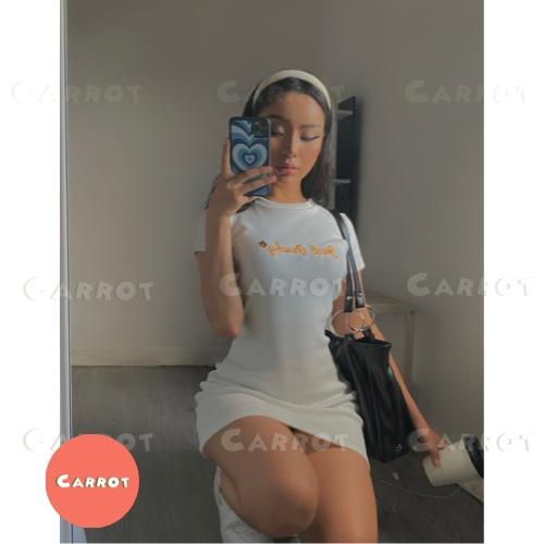 Đầm body ôm tay ngắn đen trắng thêu thun co giãn thiết kế carrotxinhdep
