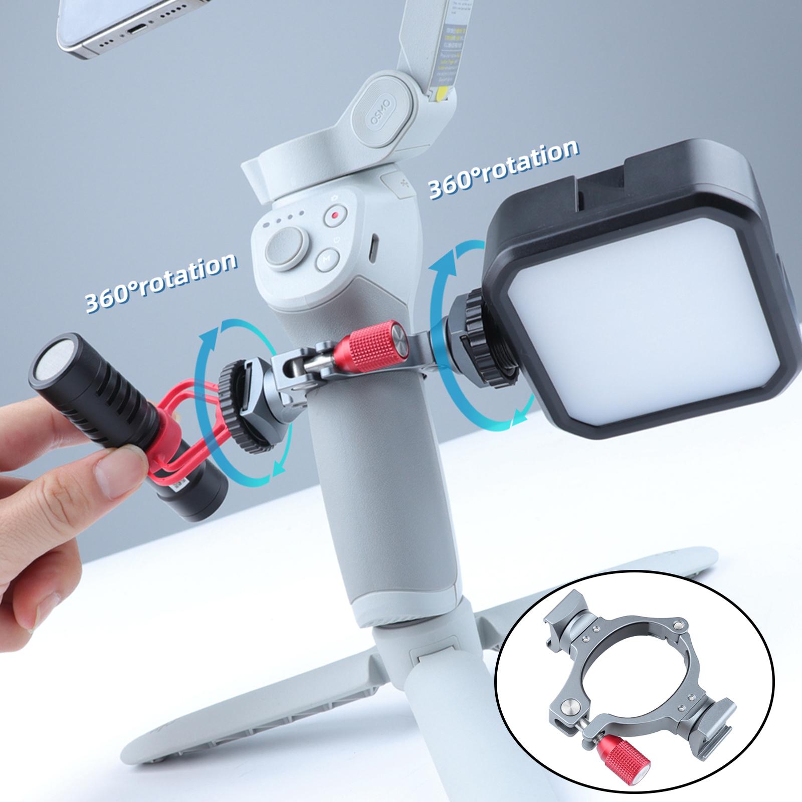 Dual Cold Shoe Adapter Bracket for DJI Osmo Mobile 3/4 Fill Light/Microphone