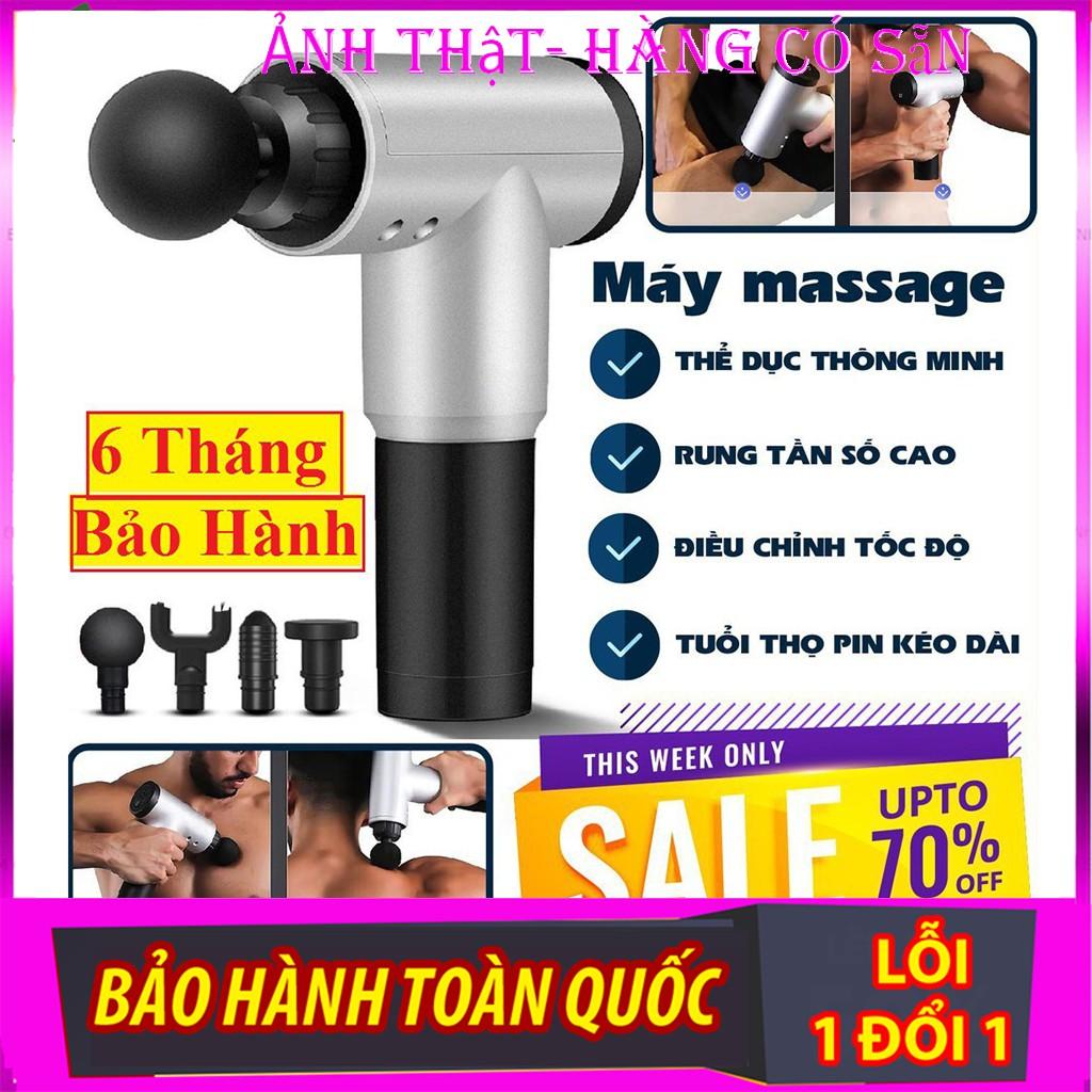 Máy massage cầm tay - 4 đầu 6 chế độ - Máy massage trị liệu đau mỏi vai gáy - Sản phẩm tiện ích cho mọi người