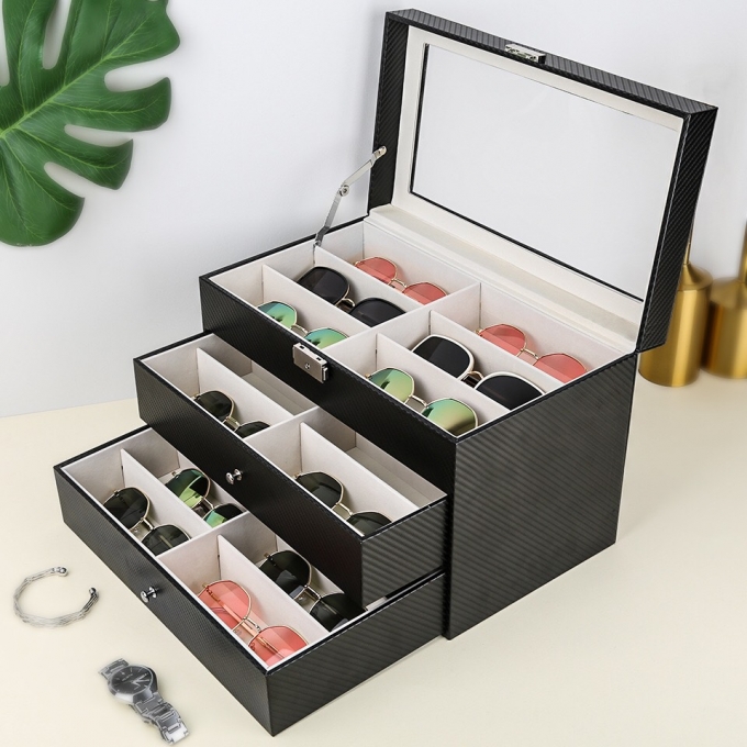 Hộp Đựng Mắt Kính 18 Ngăn 3 Tầng 33.5x19.3x19.1cm 0193