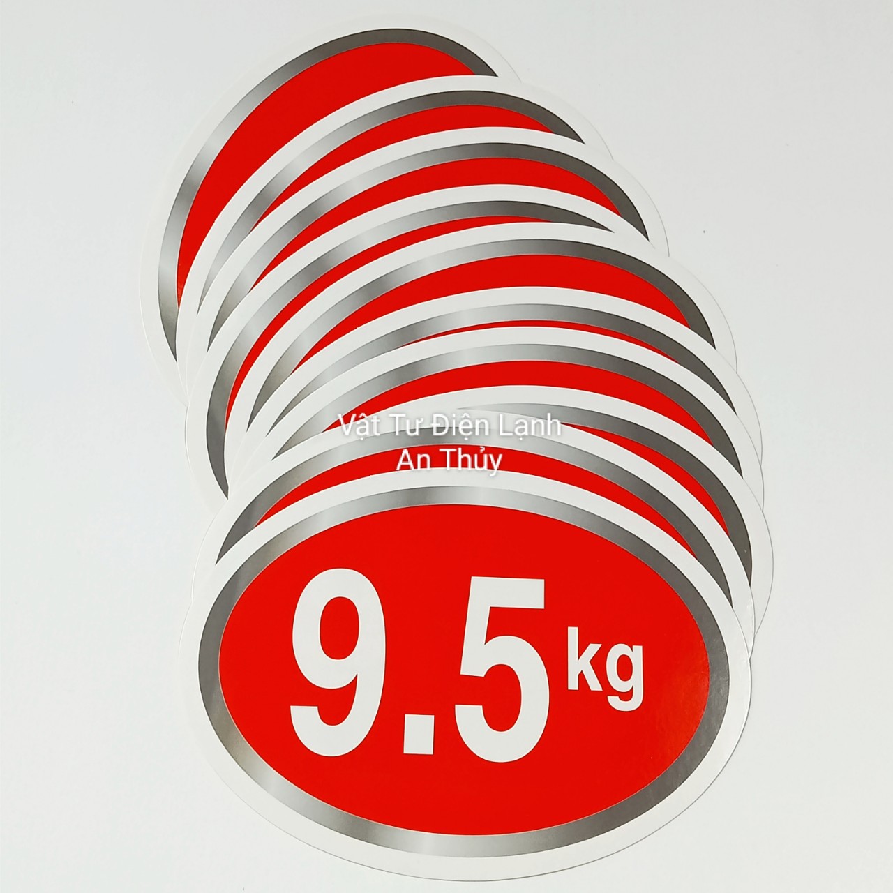 Combo 10 tem 9.5kg dán máy giặt - Tem KG máy giặt - Tem số máy giặt - Tem trang trí máy giặt - Tem trọng lượng máy giặt