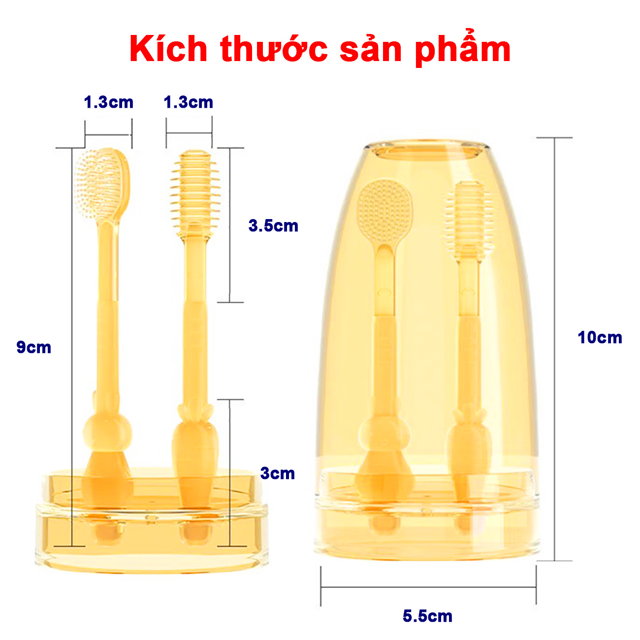 Bộ rơ lưỡi cho bé, Bàn chải silicon cho bé siêu mềm mại an toàn cho bé 0-18 tháng – SSS022