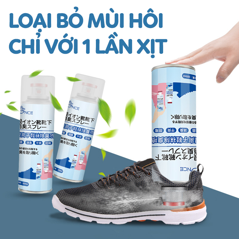 Chai xịt khử mùi giày dép William Weir 260ml, khử mùi hôi, vi khuẩn gây hại, bảo vệ giày dép