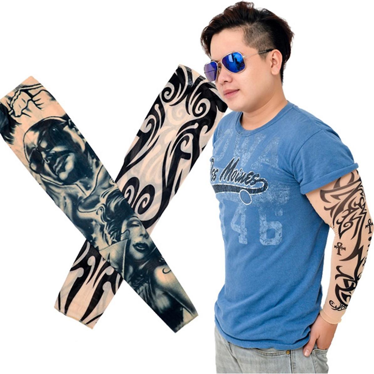 Găng Tay Hình Xăm Tattoo 3d (2 Găng Tay, Mẫu Ngẫu Nhiên)