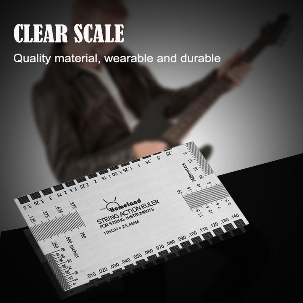 Accurate Electric Guitar Stainless Steel String Action Ruler /Metric