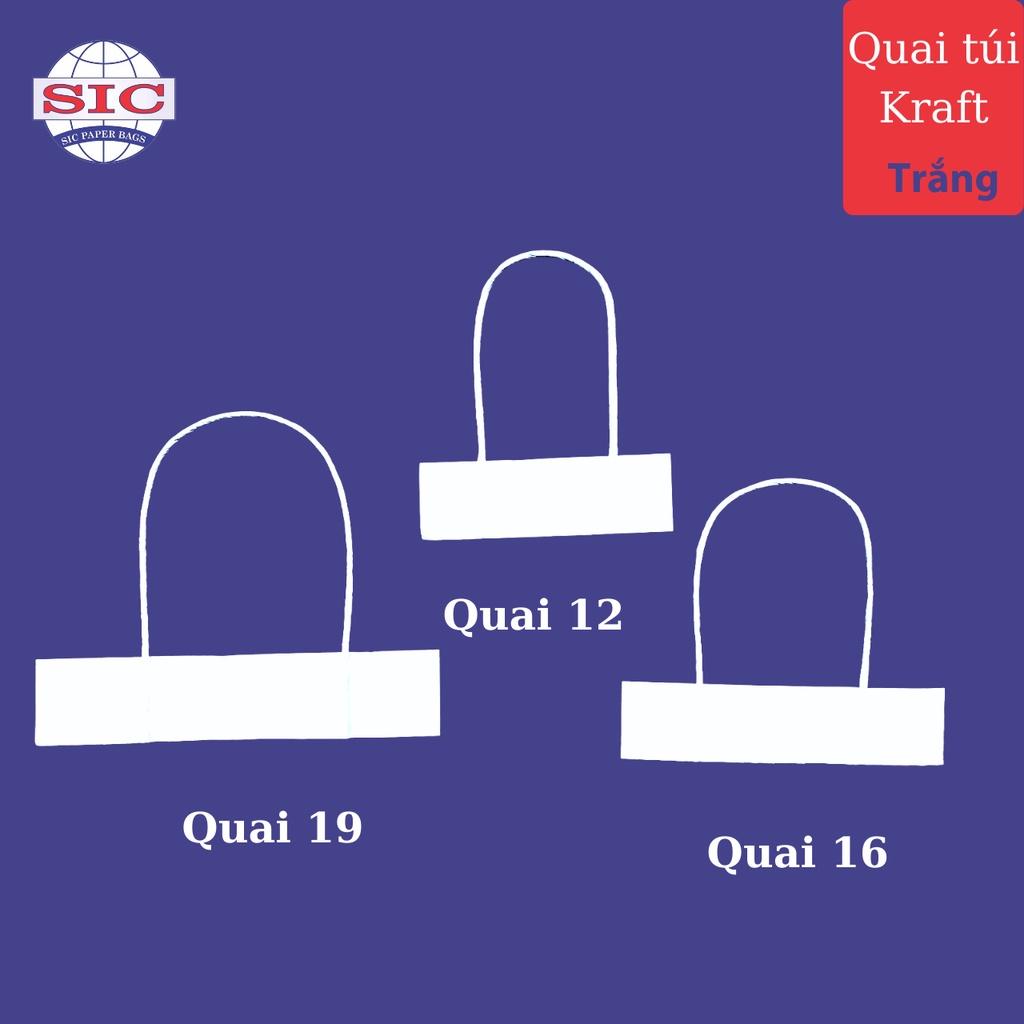 QUAI TÚI GIẤY KRAFT MÀU TRẮNG (ẢNH THẬT)