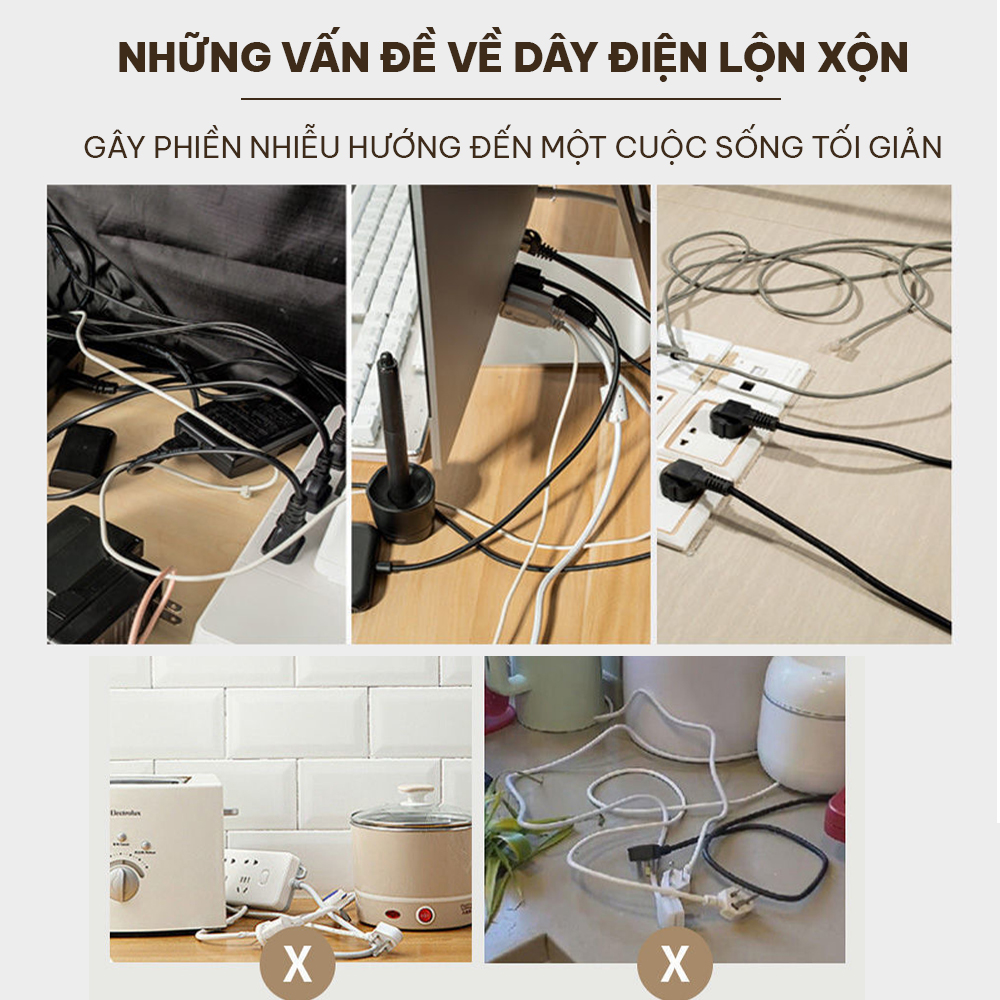 Móc dán tường, nẹp dây điện dán tường cố định dây điện, kẹp dây điện chống rối an toàn CWELL