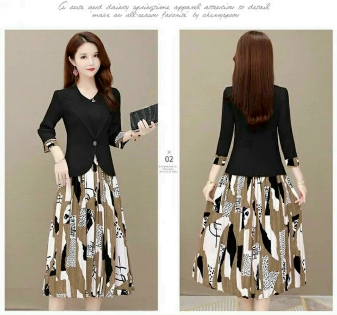 ĐẦM XÒE LỤA DẬP LY KÈM ÁO KHOÁC