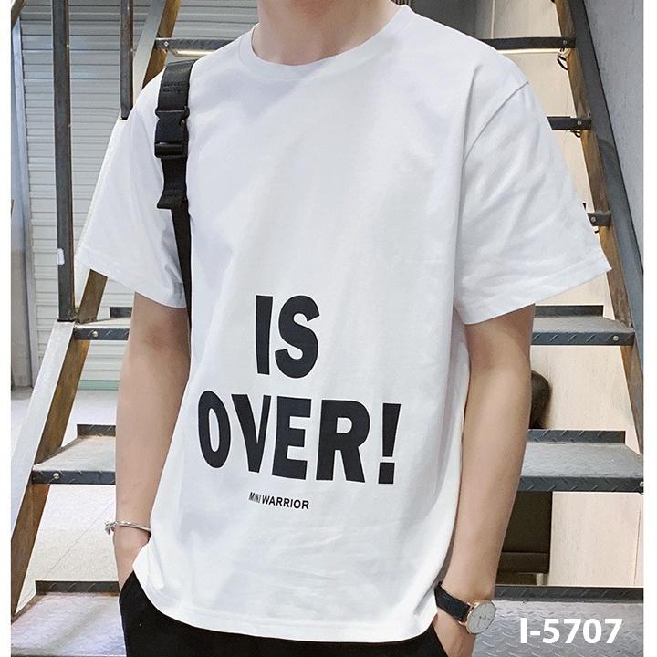 Áo Thun Nam In Chữ IS OVER đơn giản