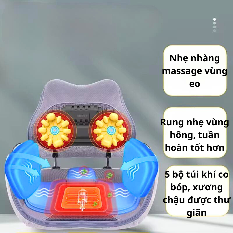 Đệm Ghế Massage Thư Giãn Thắt Lưng Mông Đùi Cao Cấp, Ghế Massage 10D Công Thái Học