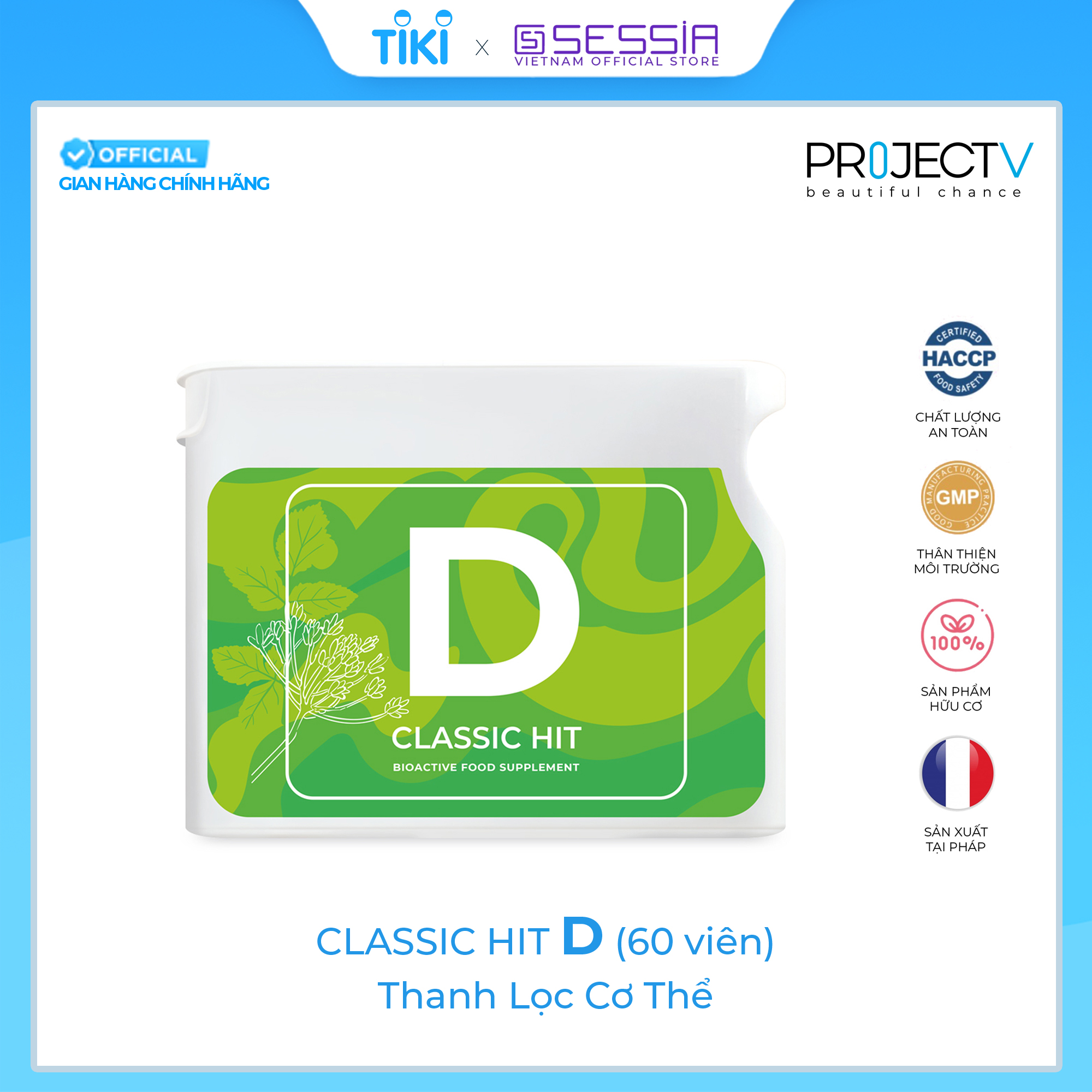 [VOUCHER 220K] Thực Phẩm Sức Khoẻ D+A | V Alphabet - Công thức chống oxy hóa cho tế bào cơ thể - PROJECT V - Xuất xứ Pháp, Hàng Chính Hãng