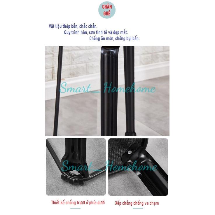 Ghế đẩu mỹ thuật bọc da cao cấp chân thép chắc chắn- có thể xếp chồng gọn gàng tiết kiệm diện tích