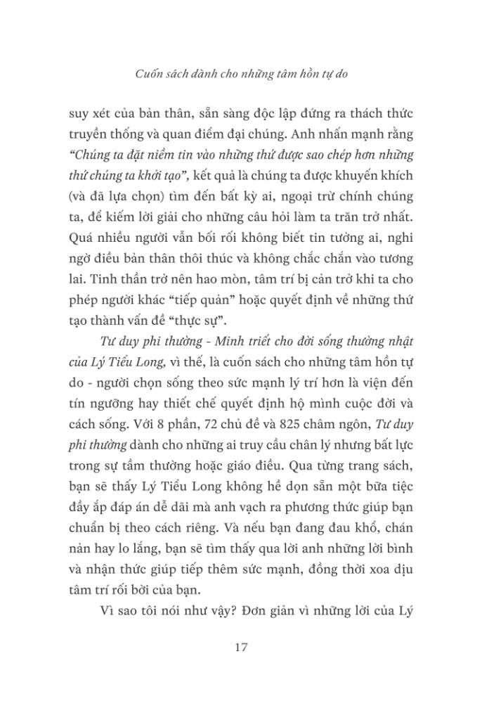 Sách Tư Duy Phi Thường: Minh Triết Cho Đời Sống Thường Nhật