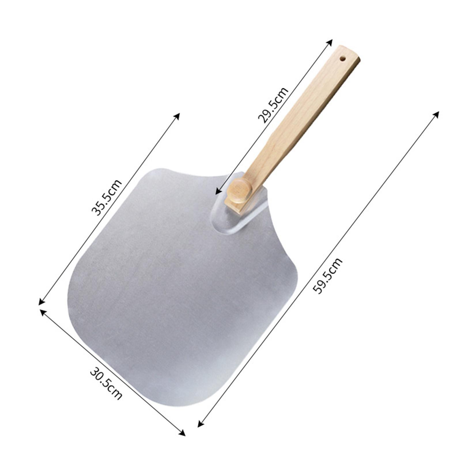 Pizza Peel Pizza Paddle with Cutter, 12 inch Width Wooden Handle Pizza Spade, Pizza Oven Accessory for Bread, Burgers, Cakes, Restaurant Condo