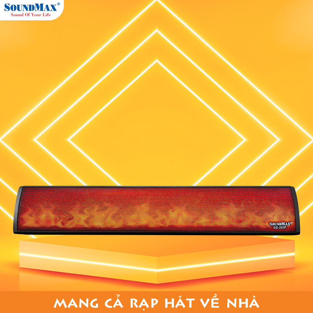 [Hàng Chính Hãng] Loa soundbar LED RGB lửa độc đáo SoundMax SB-203F | Soundbar speaker with RGB Flame Effect LED SoundMax SB203F