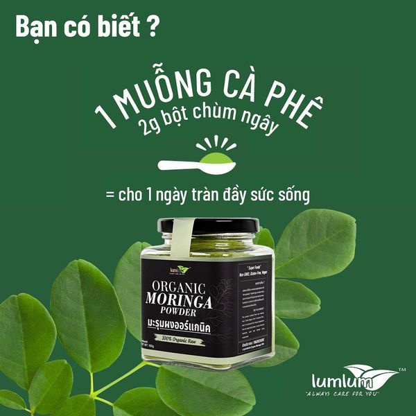 Bột chùm ngây hữu cơ Lumlum Organic Moringa Powder 150g