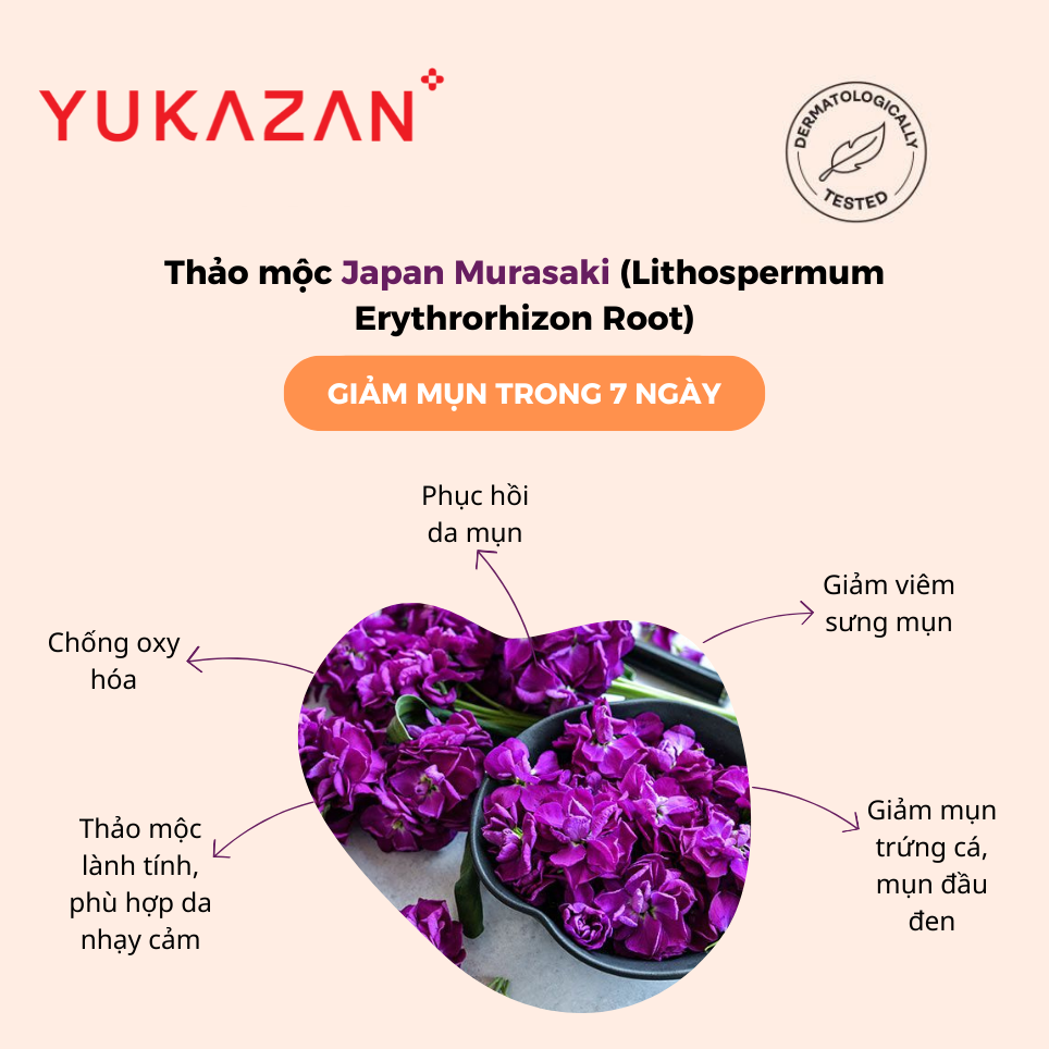 Kem Giảm Mụn, Giảm Viêm Yukazan Refining Cream 30ml - Công Thức Thảo Mộc Japan Murasaki