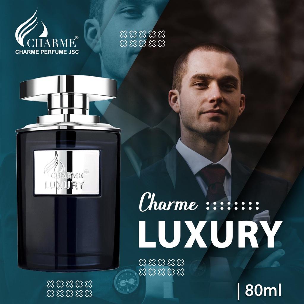 Nước Hoa Nam CHARME LUXURY Hương Mát Lạnh Pha Chút Nồng Ấm 80ml