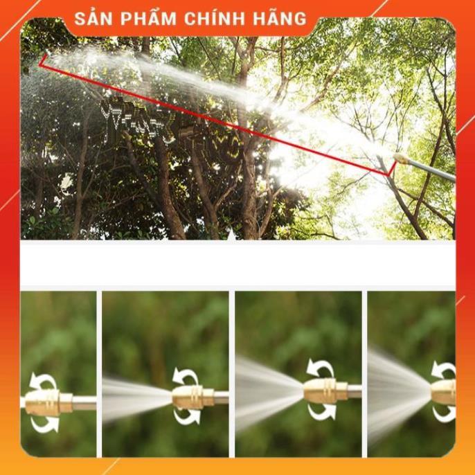 Bộ vòi xịt nước tưới cây đa năng tăng áp lực nước kèm dây tưới dạng lò xo co dãn 701-2814 loại 10m