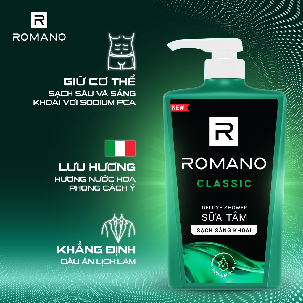 Sữa Tắm Sạch Khuẩn Romano Classic 180g