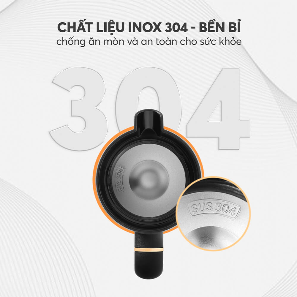 Bình Giữ Nhiệt Gia Đình Elmich EL8372 1L, Hàng Chính Hãng, Inox 304, Có Lõi Pha Trà - JoyMall