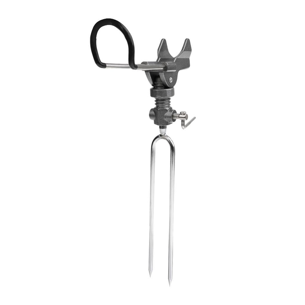 Stainless Steel Single Spring Fishing Pole Rod Stand Bracket Ground Holder