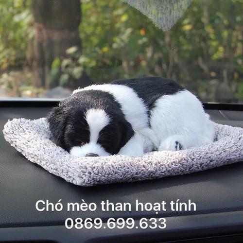 (có sẵn) chó bông than hoạt tính-mèo bông than hoạt tính - loại to