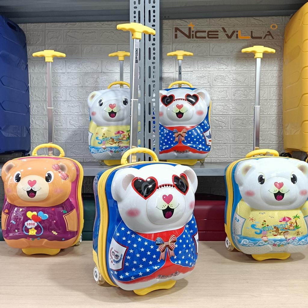 Vali Cho Bé Hoạt Hình Dập nổi 3D Nhựa 3 lớp Có Bánh Xe Hộp Led Phát Sáng