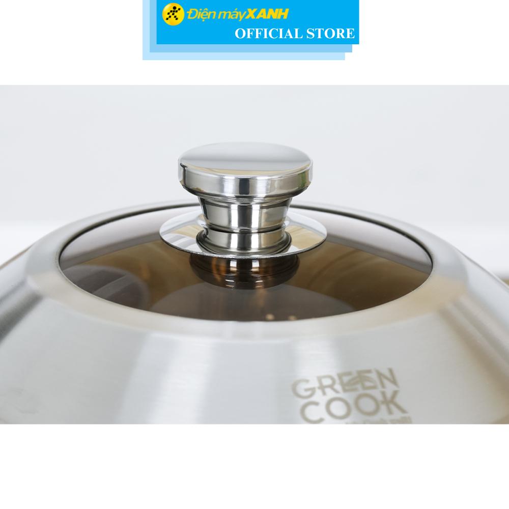 Nồi xửng hấp inox nắp inox 26 cm Green Cook GCST01-26IH - Hàng Chính Hãng