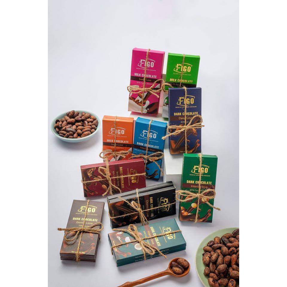 Bar 50g Combo Mix Milk Chocolate Dark Chocolate siêu ngon 5 vị FIGO, ĐỒ ĂN VẶT NỘI ĐỊA VIỆT NAM