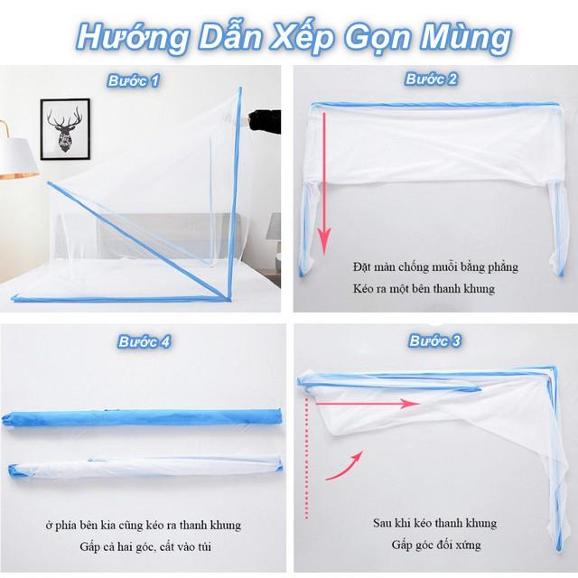 Mùng ngủ dạng xếp gọn chống muỗi dành cho người lớn và bé 190 x 160 x 80cm