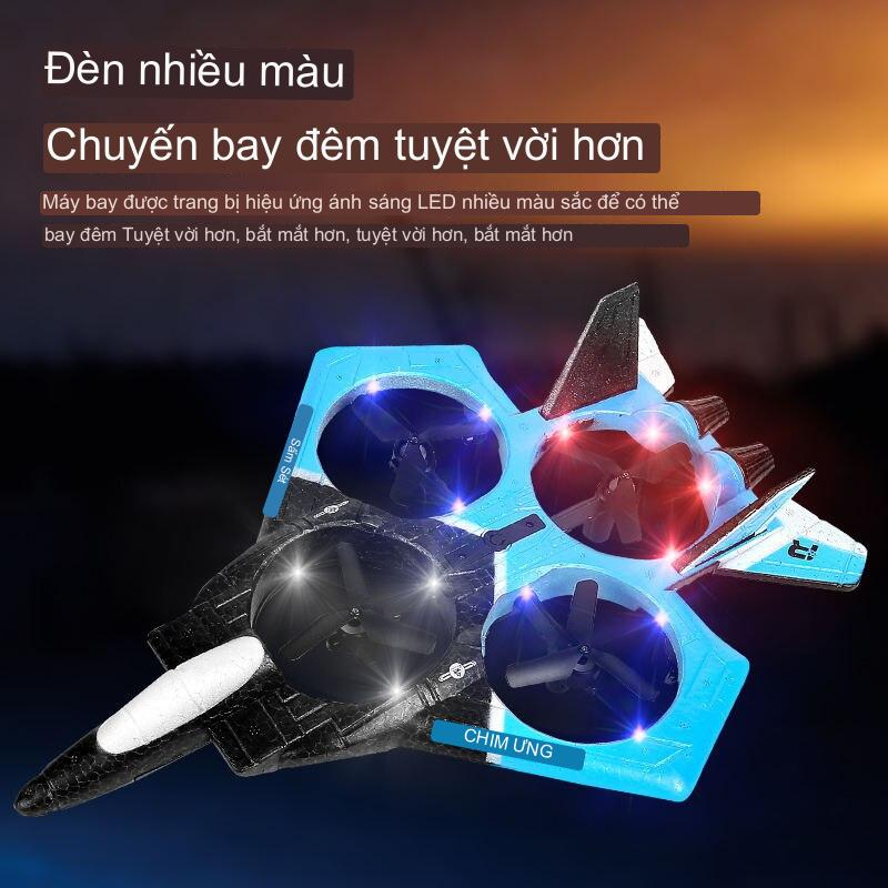 Máy bay điều khiển từ xa đồ chơi drone rc bằng xốp phản lực 4 mô tơ pin sạc, quà tặng sinh nhật cho bé