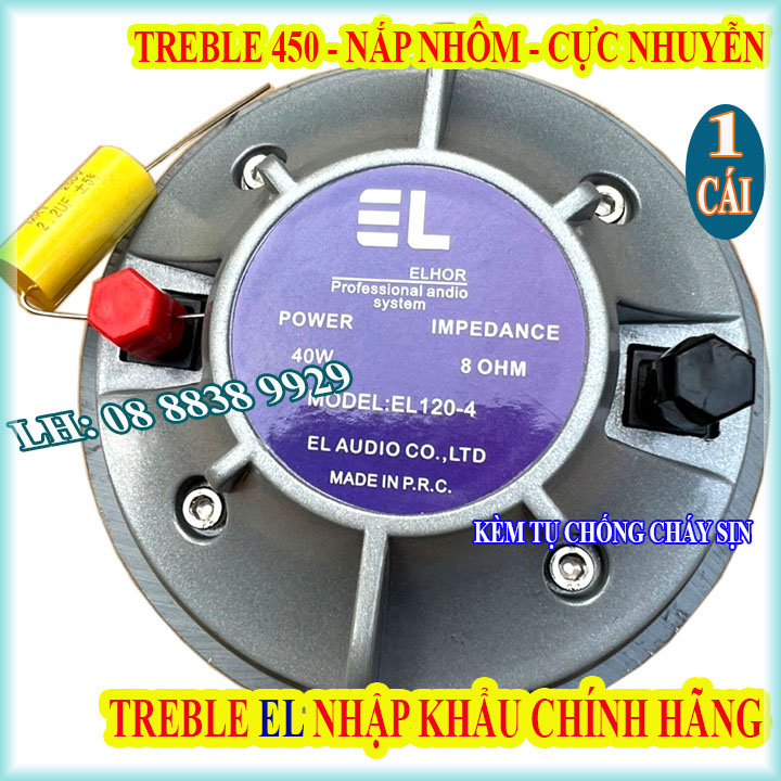 CỦ LOA TREBLE KÈN EL 450 COIL 44.4 NẮP NHÔM CAO CẤP HÀNG NHẬP KHẨU - GIÁ 1 LOA