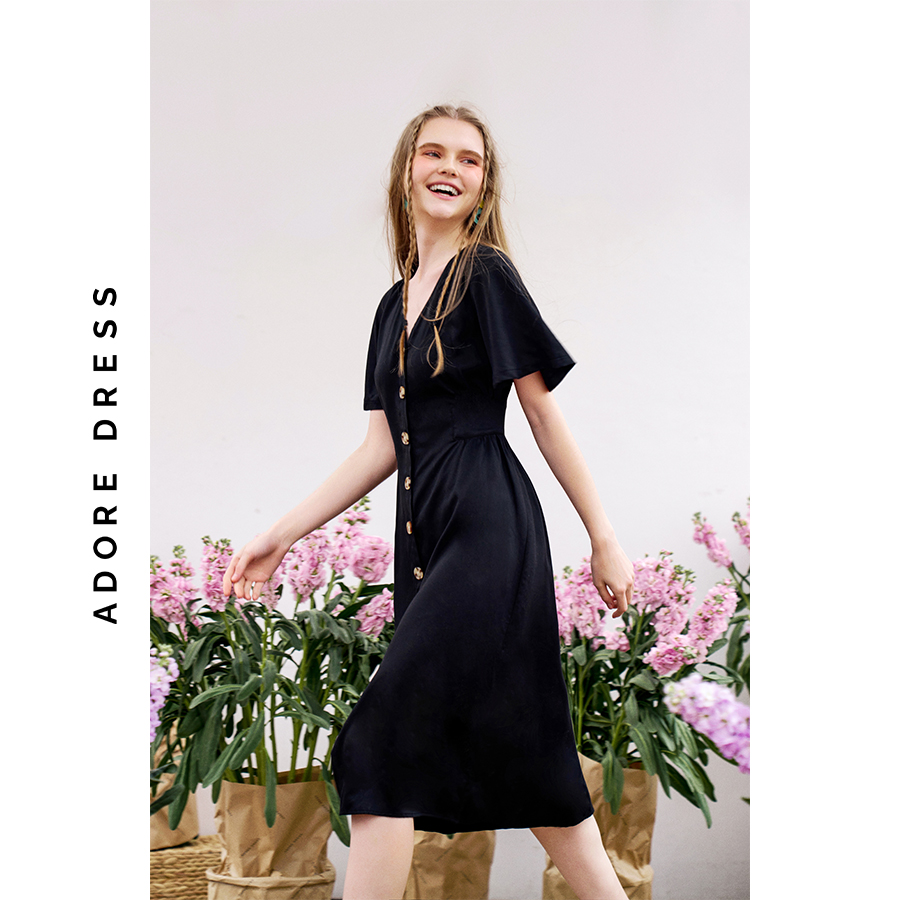 Đầm midi dress thô mềm 4 màu 3ASDR2048 ADORE DRESS