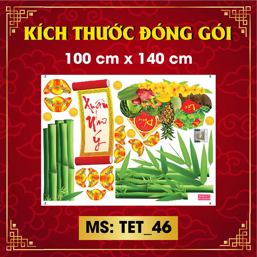 Decal trang trí tết combo số 10