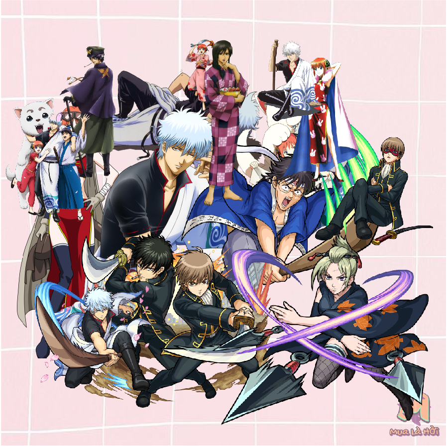 Miếng dán Stickers chủ đề Gintama