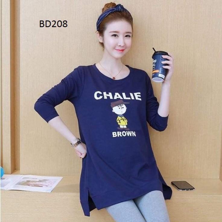 Bộ đồ bầu màu xanh dễ thương  mã BD 208