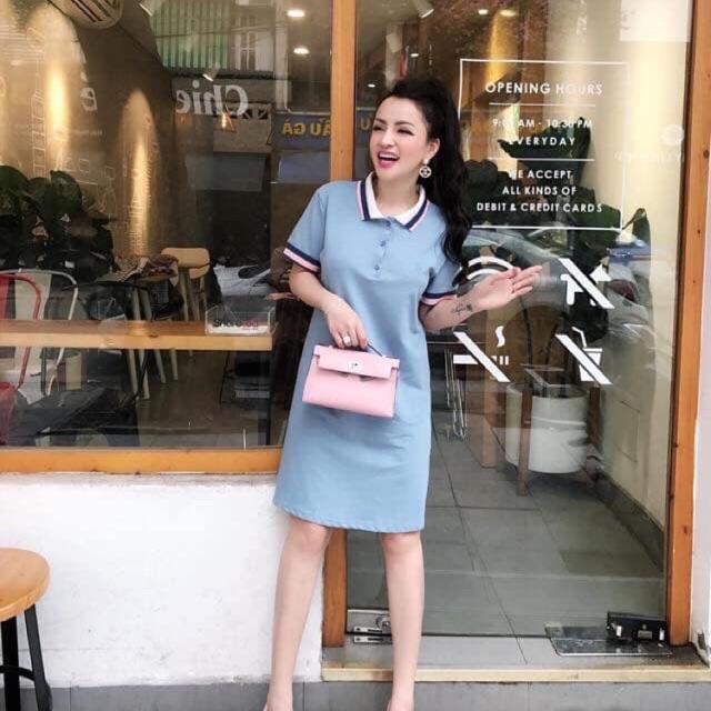 Đầm Thêu Chữ Phối Viền Cổ Sang Chảnh