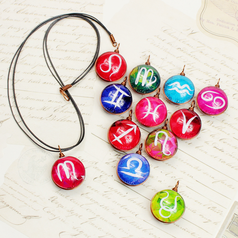 Dây chuyền 12 cung hoàng đạo Zodiac tông nhiều màu sắc siêu đẹp 06647-DC20M0017