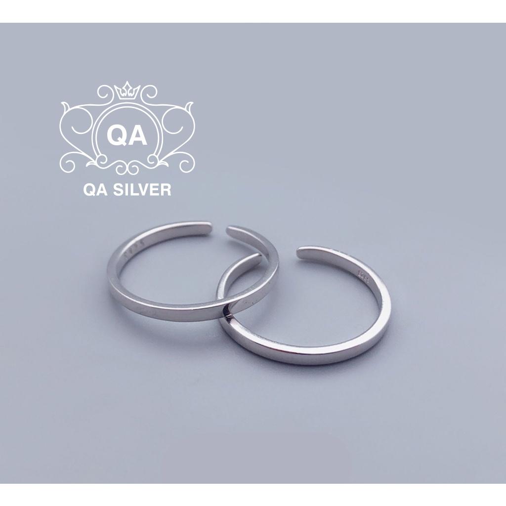Nhẫn bạc 925 trơn bản rộng nam nữ dày to tối giản 1.5mm S925 MINIMAL Silver Ring QA SILVER RI191101
