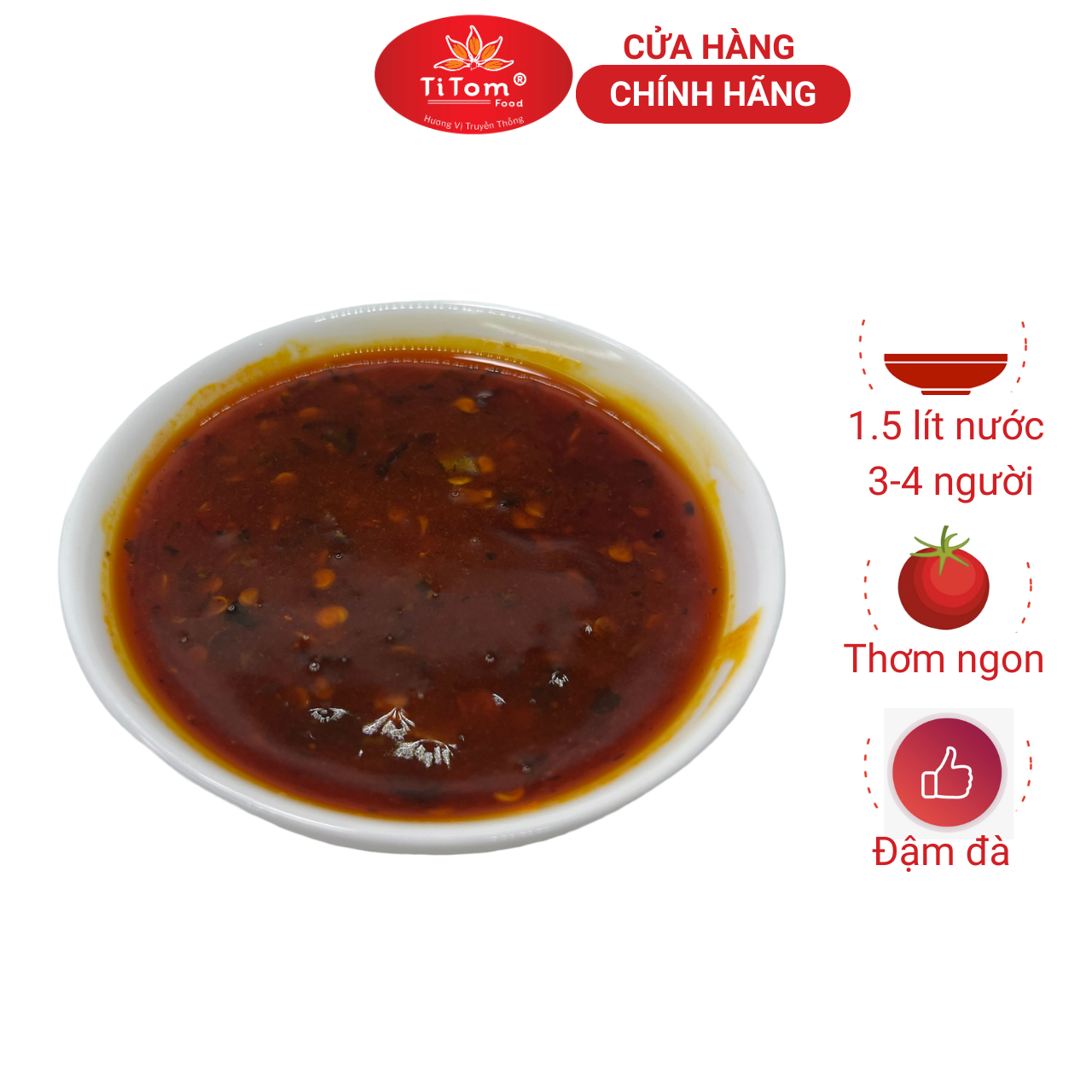 Xốt lẩu thái Titom gói 100g gia vị hoàn chỉnh dùng nấu lẩu thái mì chua cay