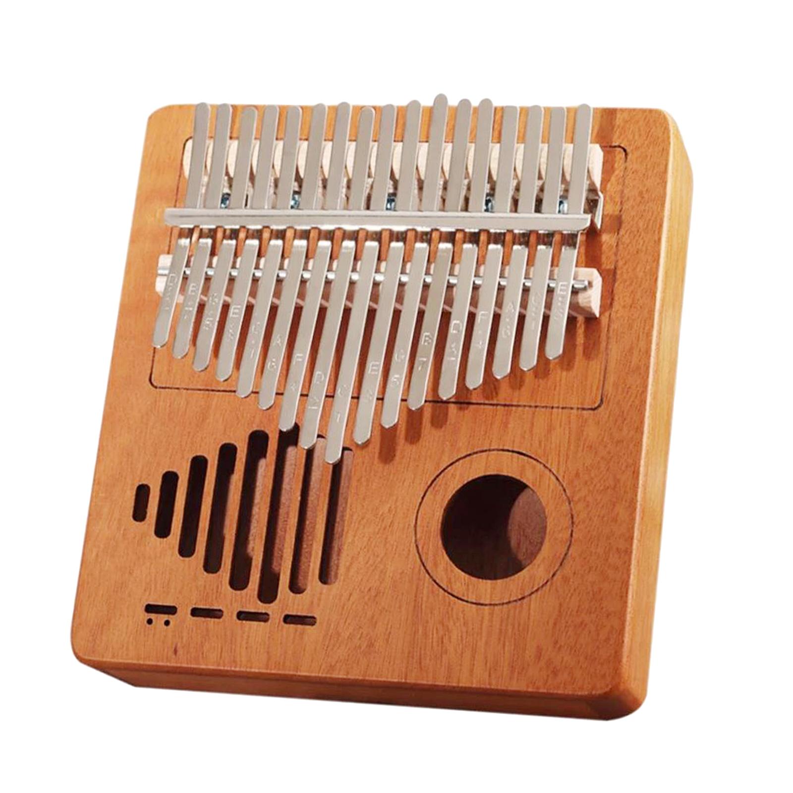Kalimba 17 Key Thumb Piano Wooden Musical Instrument w/ Bag Tuner Hammer