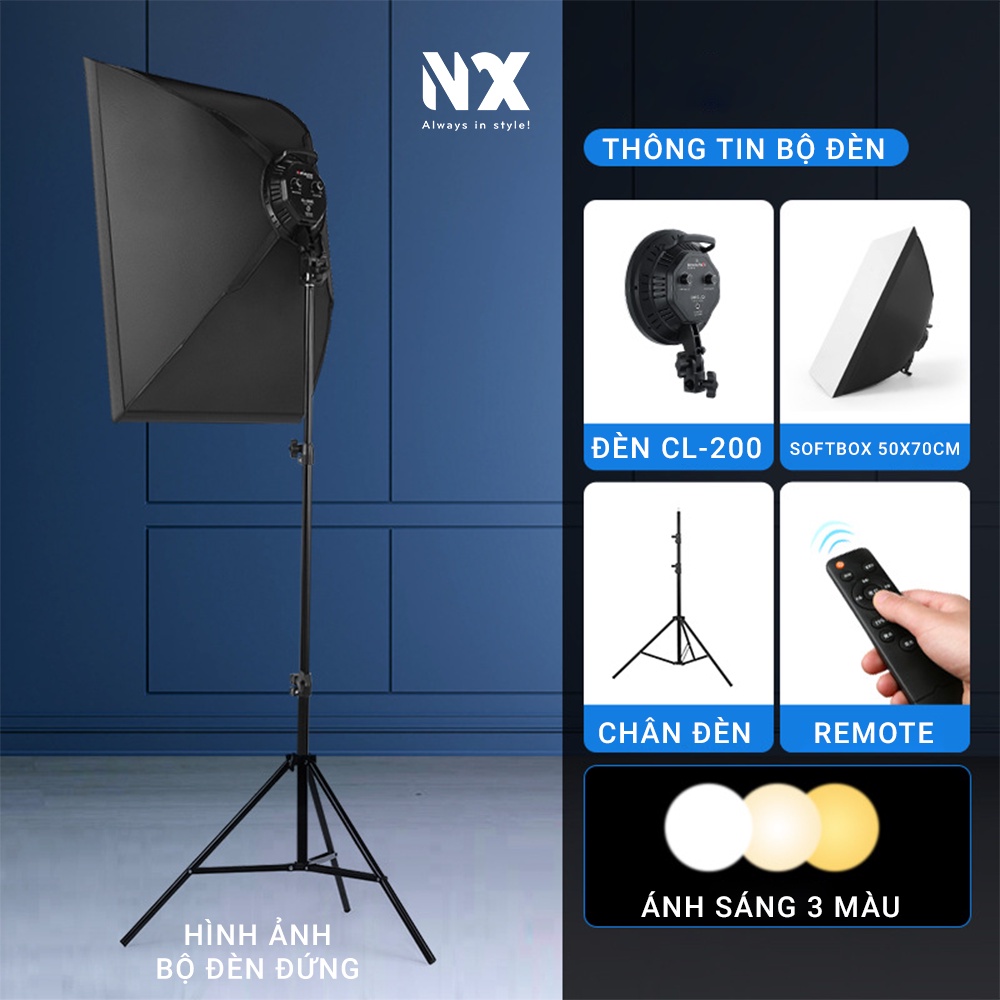 Bộ đèn studio điều chỉnh ánh sáng và nhiệt độ màu chụp ảnh, quay phim, Livestream chuyên nghiệp PARABOL - Softbox