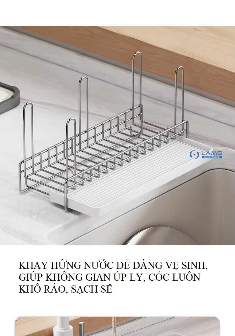 [Inox dày] Giá úp ly, cốc inox 304 sáng bóng cao cấp