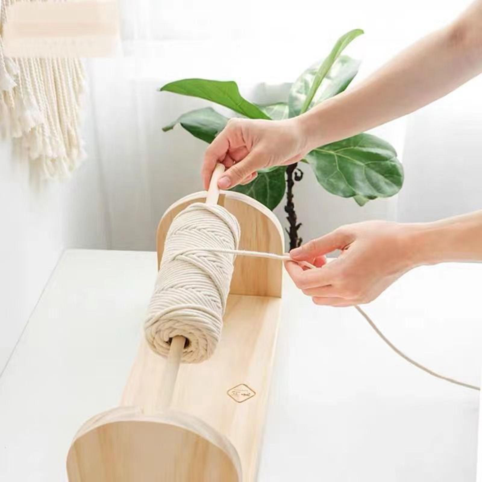 Yarn Holder, Thread Yarn Spindle Winder Portable Ribbon Storage Thread Spool Wooden String Dispenser Stand for Craft & Sewing Knit Crocheting