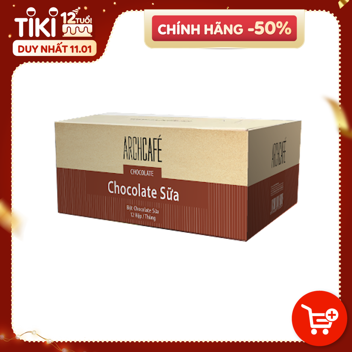 Chocolate Sữa - Choco Cacao Sô cô la hoà tan Archcafé (hộp 12 gói x 20g)