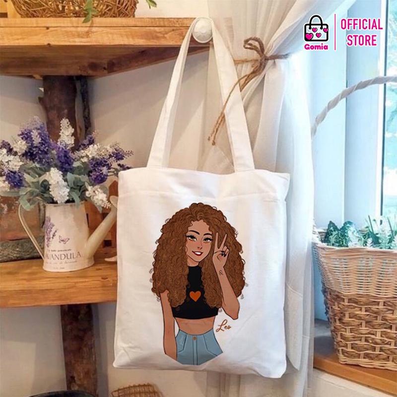 Túi TOTE vải Canvas hàng đẹp đi học đi chơi tiện dụng GOMIA TT2904